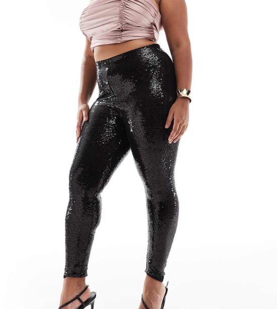 Dina paljettleggings i svart - Image 1