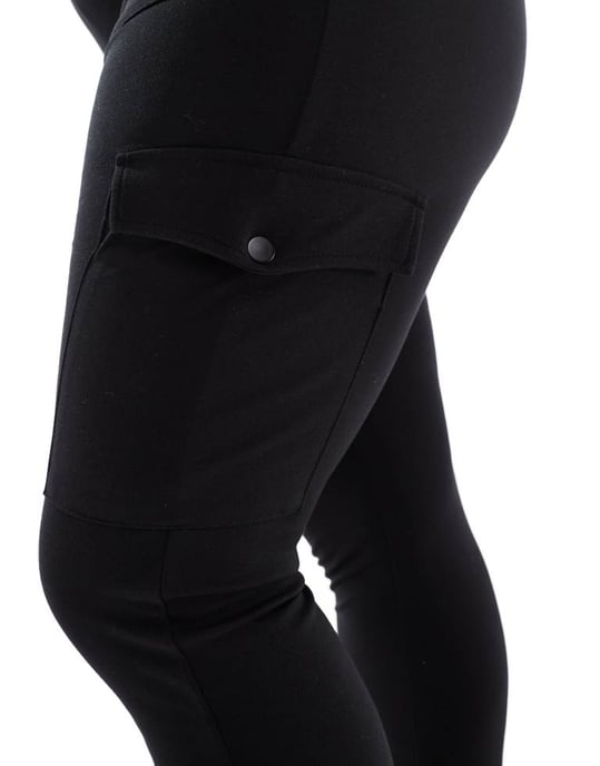 Dina cargo fickbyxor ponte leggings i svart - Image 4