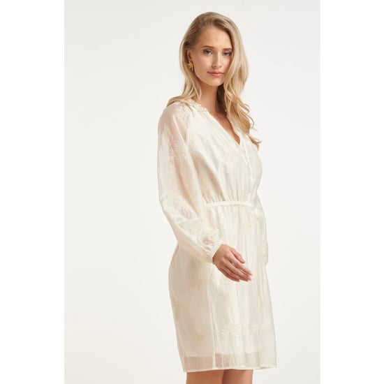 Smashed Lemon Romantische kortejurk met ruches en taillekoord | - Image 6