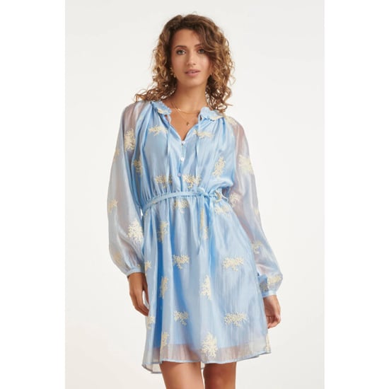 Smashed Lemon Romantische kortejurk met ruches en taillekoord | - Image 1