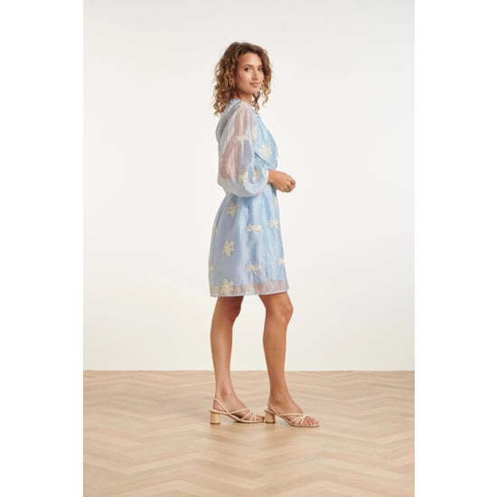 Smashed Lemon Romantische kortejurk met ruches en taillekoord | - Image 5