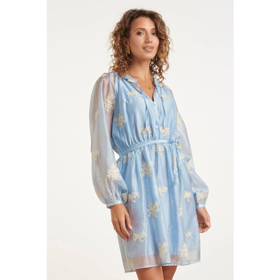 Smashed Lemon Romantische kortejurk met ruches en taillekoord | - Image 6