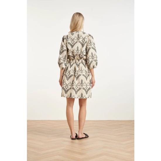 Smashed Lemon Elegante taillejurk met rijk geborduurde print | - Image 3