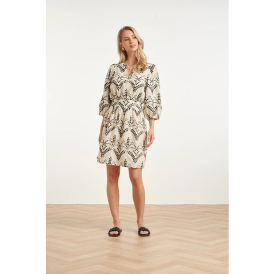 Smashed Lemon Elegante taillejurk met rijk geborduurde print | - Image 6