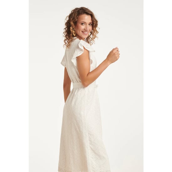 Smashed Lemon Broderie doorknoopjurk met flutter mouwen | - Image 3