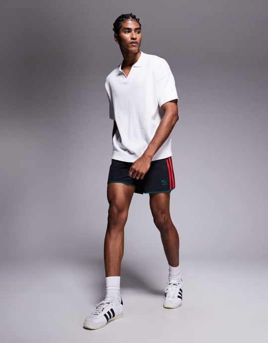 ASOS DESIGN relaxed knitted midweight cotton notch neck polo in white - Image 3