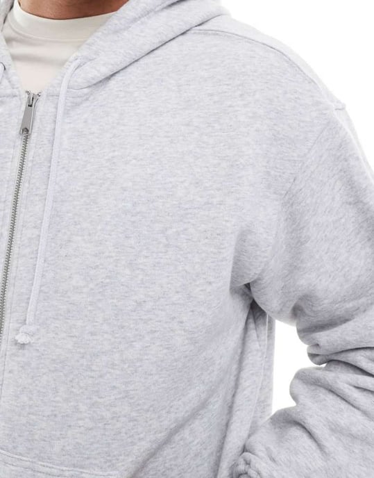 Cotton On box fit zip up hoodie in grey marle - Image 4
