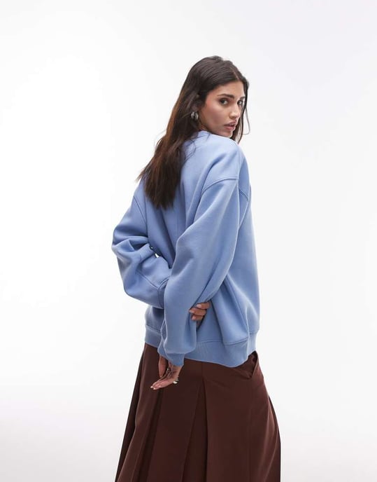 Topshop graphic Copenhagen oversized sweatshirt in blue - Image 2