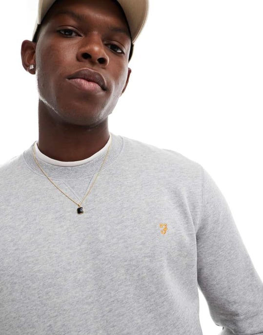 Farah Tim crewneck sweatshirt in grey marl - Image 2