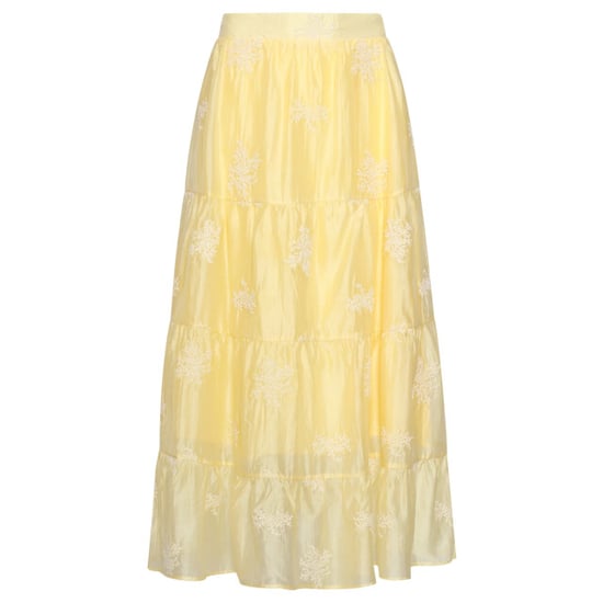 Smashed Lemon Zwierige maxi-rok met geborduurde print en stroken | - Image 4