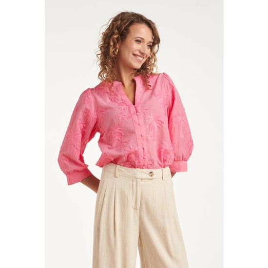 Smashed Lemon Blouse met tropisch palmborduursel | - Image 4