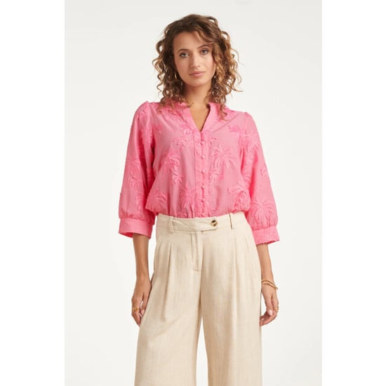 Smashed Lemon Blouse met tropisch palmborduursel | - Image 5