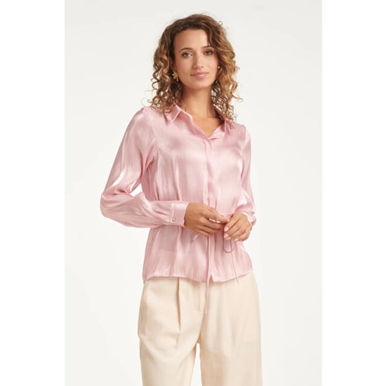 Smashed Lemon Getailleerde blouse met glanseffect | - Image 3