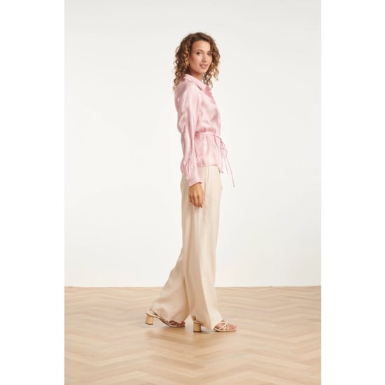 Smashed Lemon Getailleerde blouse met glanseffect | - Image 4