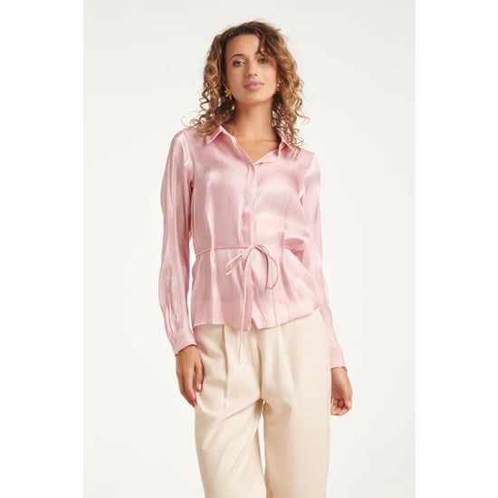 Smashed Lemon Getailleerde blouse met glanseffect | - Image 6