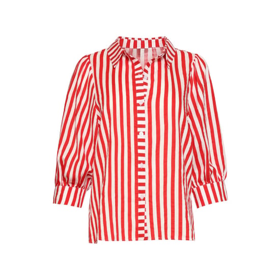 Smashed Lemon Gestreepte dames blouse met pofmouwen | - Image 5