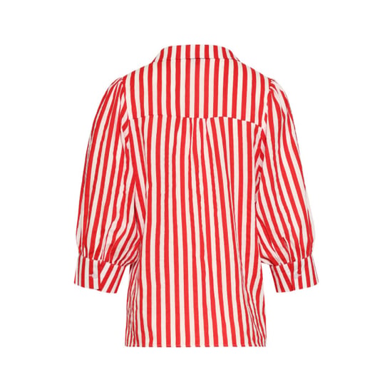 Smashed Lemon Gestreepte dames blouse met pofmouwen | - Image 6