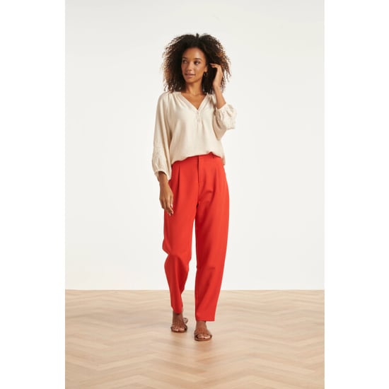 Smashed Lemon Soepelvallende blouse met geborduurde mouwen | - Image 3