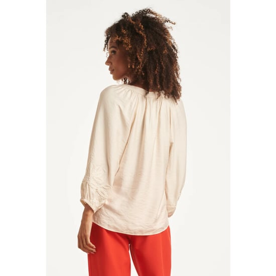 Smashed Lemon Soepelvallende blouse met geborduurde mouwen | - Image 4