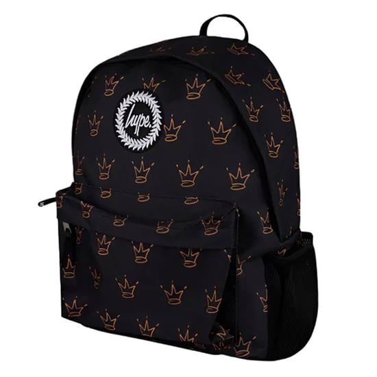 Unisex Black King Crown Pattern Backpack with Padded Straps | School Travel Bag - Image 3