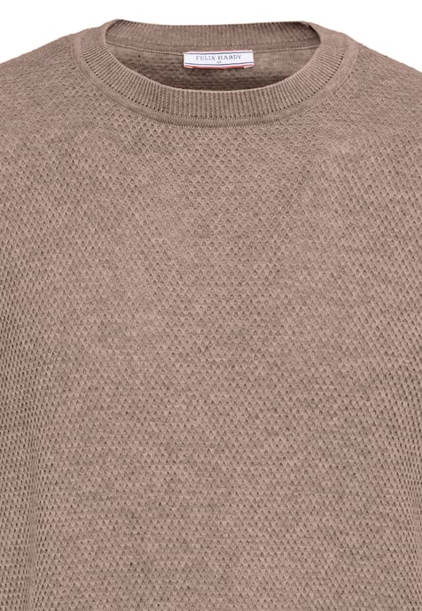 T-Shirt Basic Crew Neck Buttoned Knit T-Shirt - Image 2