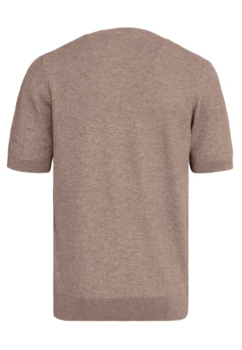 T-Shirt Basic Crew Neck Buttoned Knit T-Shirt - Image 3