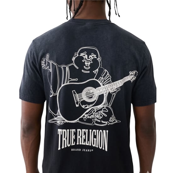 True Religion Mens T Shirts Heavyweight Vintage Buddha Summer Cotton Tee - Image 2