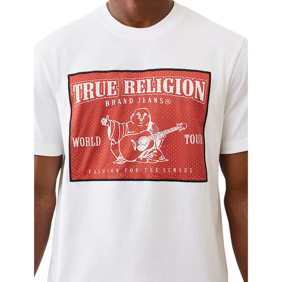 True Religion Mens T Shirts Mesh SRS Logo Crew Neck Summer Soft Cotton Tee - Image 2