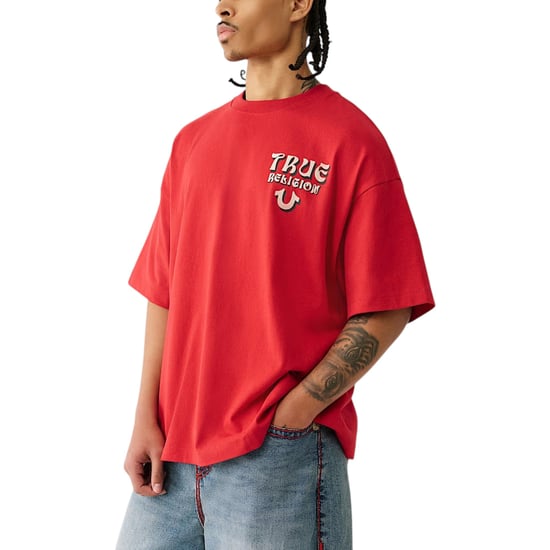 True Religion Mens T Shirts Short Sleeve Flocked Summer Crew Neck Tee - Image 3