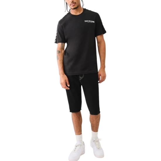 True Religion Mens T Shirts Short Sleeve Flocked Summer Crew Neck Tee - Image 3