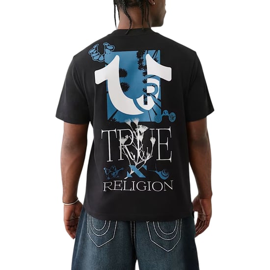True Religion Mens T Shirts Nature Graphic Crew Neck Summer Cotton Tee - Image 2