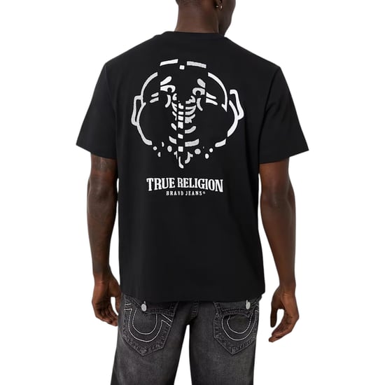 True Religion 108677 Mens T Shirts Embroidered Warped Buddha Logo Cotton Tee - Image 3