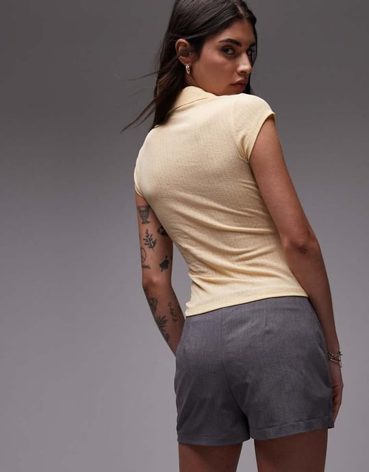 ASOS DESIGN mikro mini skorts i grå melerat - Image 4