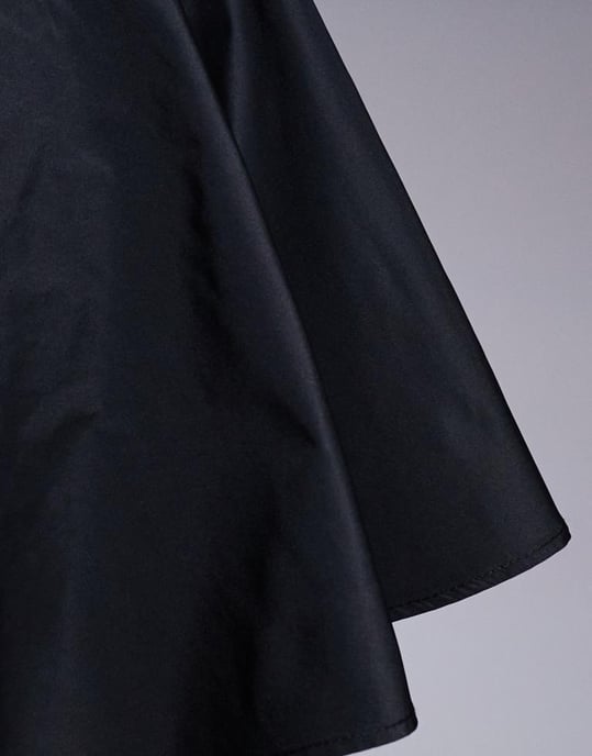 ASOS DESIGN flippig minikjol i taft i svart - Image 3