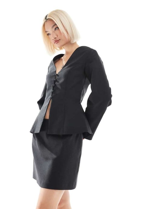 ASOS DESIGN skräddarsydd pelmet mini kjol i svart koord - Image 2
