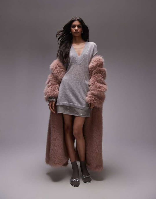 Topshop paljett mikro mini i silvergrå - Image 2
