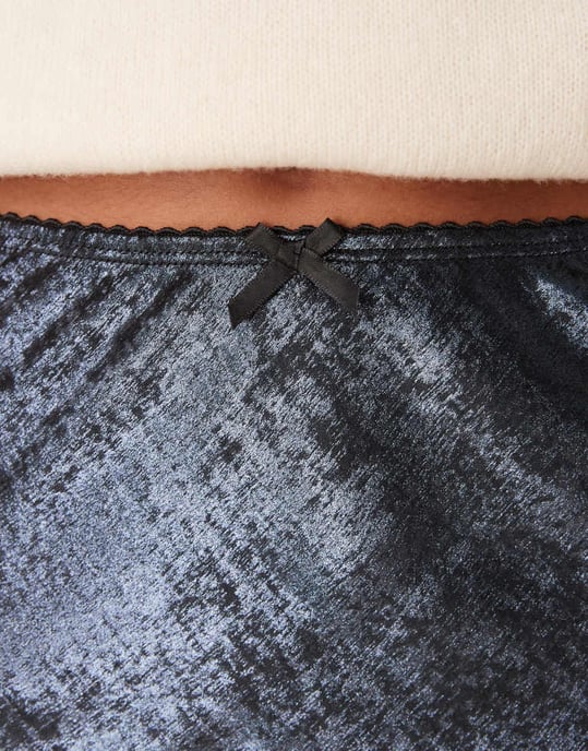 Miss Selfridge maxikjol i blå metallic - Image 4