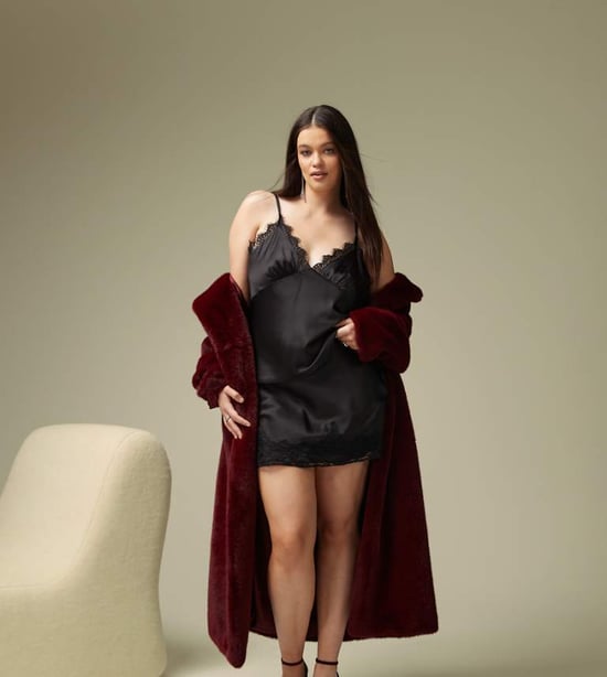 ASOS DESIGN Curve minikjol med spetsdetaljer i svart - Image 1