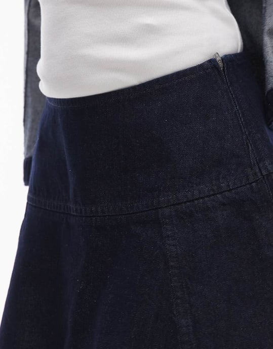Topshop denim svängkjol i indigo - Image 4