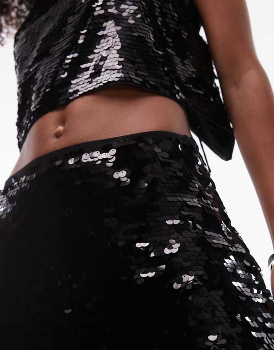 Topshop samordnad discpaljet maxi kjol i svart - Image 3