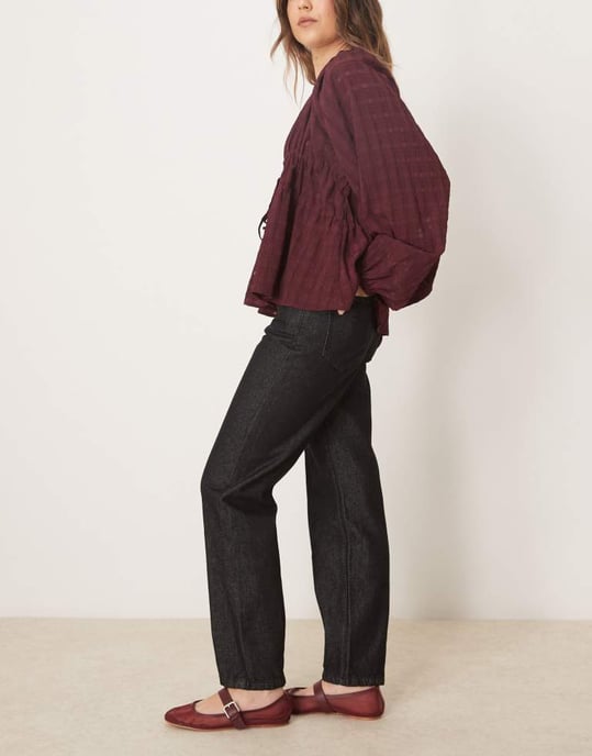 ASOS DESIGN tapered high rise slim jean in black - Image 3