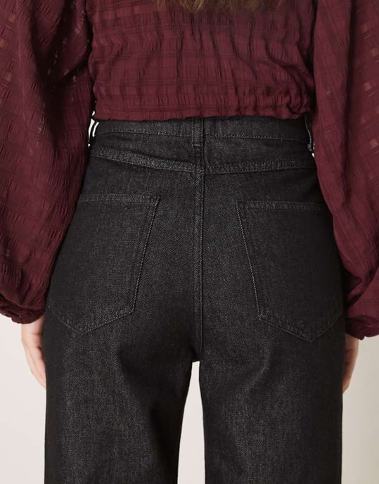 ASOS DESIGN tapered high rise slim jean in black - Image 4