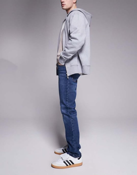 ASOS DESIGN slim jeans i mörk tvätt blå - Image 3