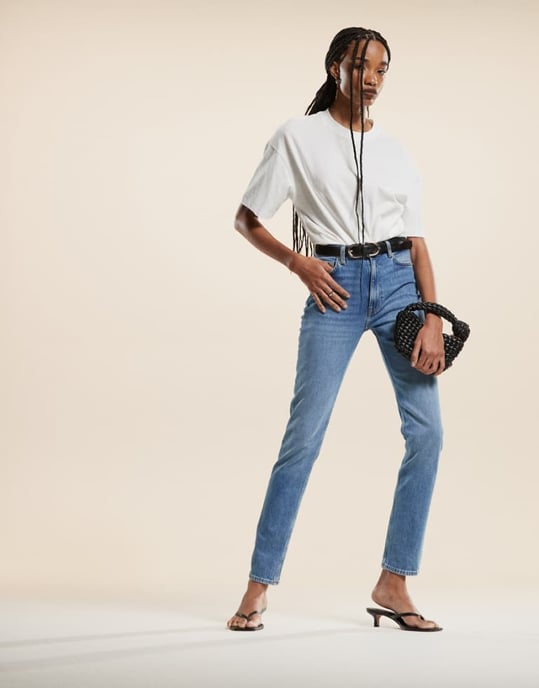 ARKET Azalea hög midja stretch skinny jeans i medelblåtvätt - Image 1