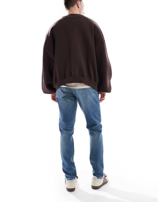 ASOS DESIGN skinnyjeans med grön ton i mörkblå tvätt - Image 3