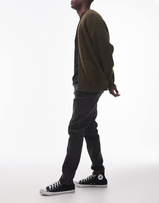 Topman stretch skinny jeans in washed black - Image 3