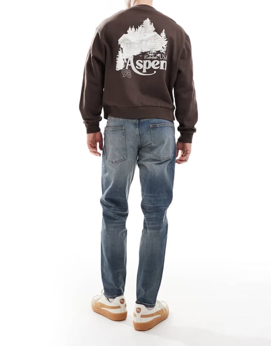 ASOS DESIGN skinny jeans i vintage medelblå tvätt - Image 2