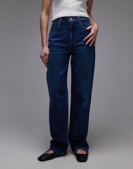Tommy Jeans Layla slim straight jeans in dark wash - Image 1