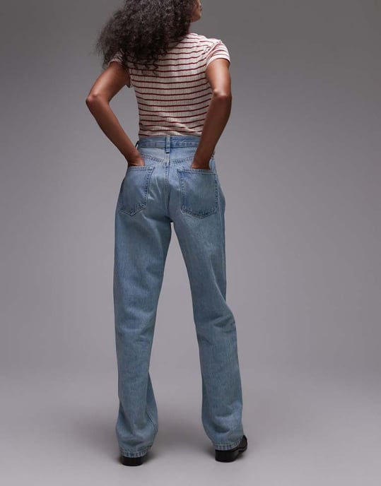 Topshop Kort high rise straight jean in bleach - Image 2