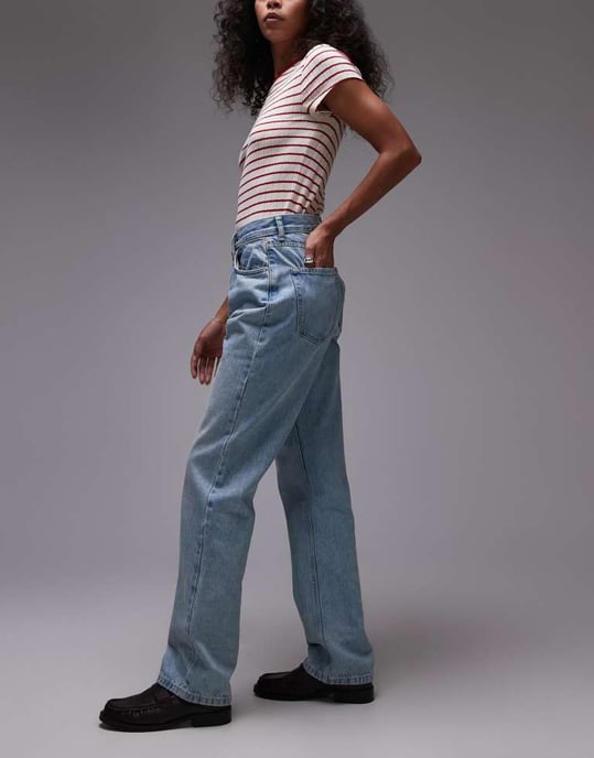 Topshop Kort high rise straight jean in bleach - Image 3